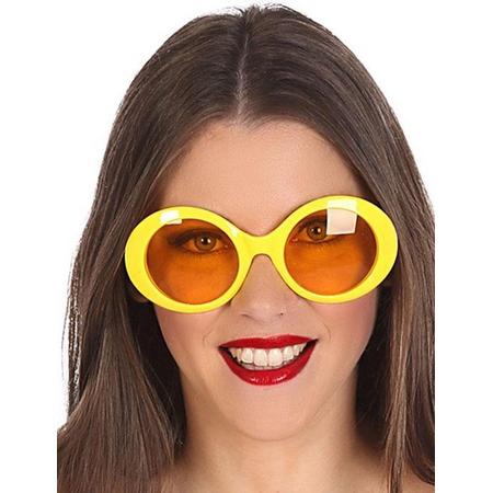 ATOSA - Geel hippie bril voor volwassenen - Accessoires > Brillen
